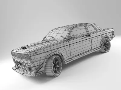 Gaz 24 Volga Low-poly 3D model