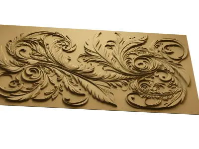 modern panel wall decor set relief stl mural CNC 280 3D model