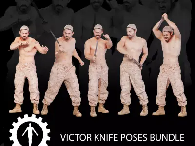 Male Scan - Victor Knife Poses Bundle 3D model