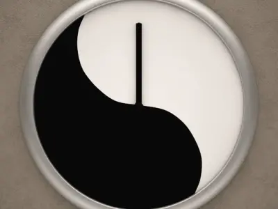 Yin and Yang Wall Clock 02 3D model