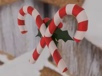 Christmas Candies Low-poly 3D model