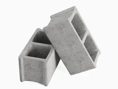 Concrete Construction Blocks 03 Low-poly 3D model