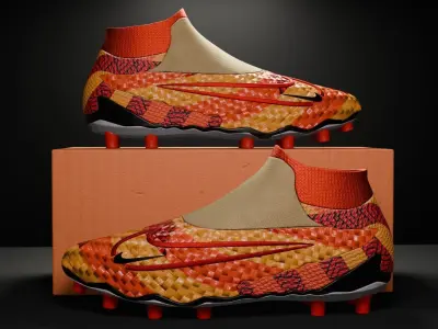 Nike orange boots 3D model