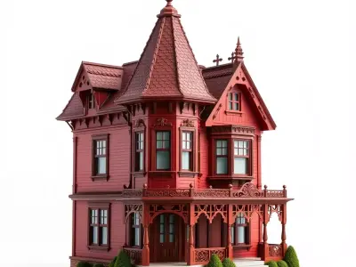 Elegant Victorian House model pack Low-poly 3D model