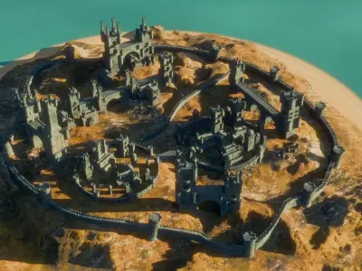 Low poly Castle  Low-poly 3D model