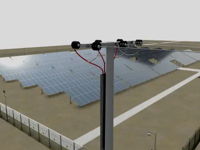 500 kWp AC SOLAR PLANT SITE 3D model