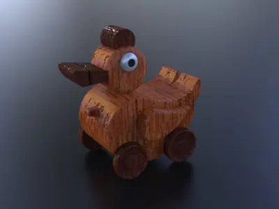 Wooden Duck Toy Free 3D model