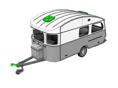 vintage camper trailer for 1 to 10 scale 3D print 3D print model