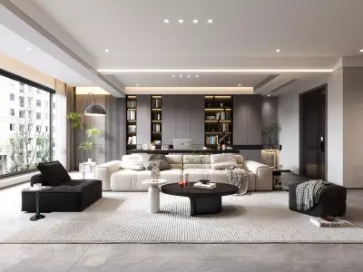 Modern living room 3D model  3D model