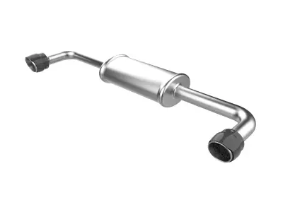 Car Exhaust with Dual Mufflers 3D print model