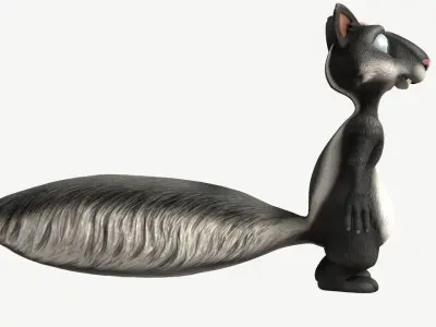 Cartoon Skunk Low-poly 3D model