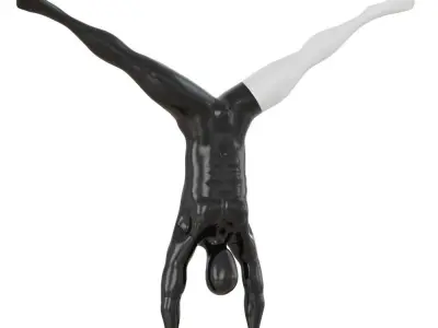 Male mannequin standing on hands 123 3D model