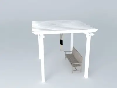 Wooden pergola Free 3D model