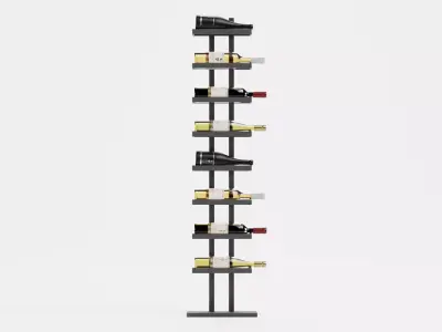 -Wines on Rack V3- Low-poly 3D model