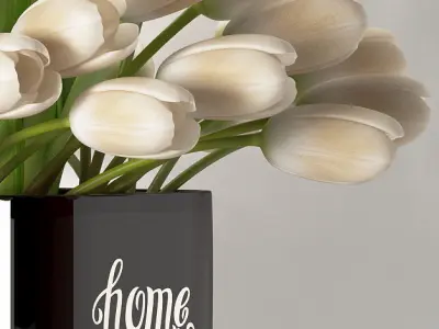 white tulip 9 3D model