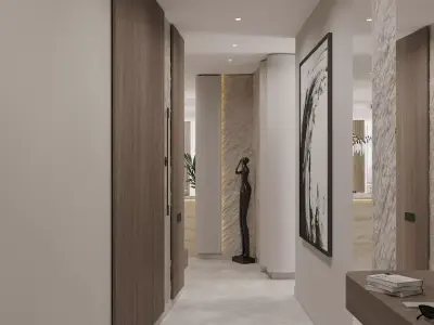 Luxury Kitchen  Living Room Fully Detailed Scene 3D model