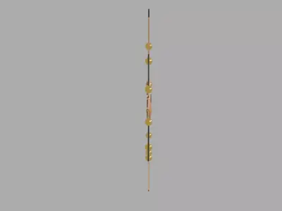 Retro Splky Wood and Metal Wall Clock Low-poly 3D model