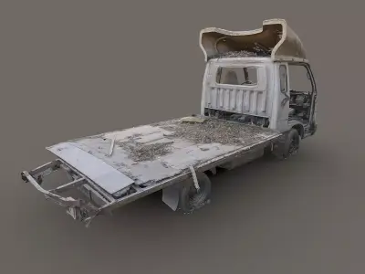 Wreck of a delivery van 3D model