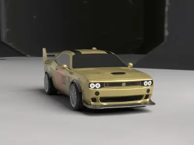 Dodge Challenger SRT - Lowpoly Low-poly 3D model