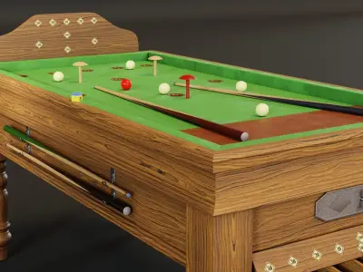 1930s Jelkes Bar Billiards Table 3D model