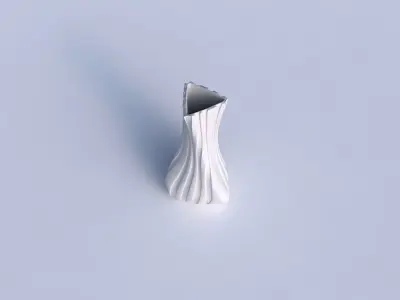 Vase twist puffy triangle with twisted smooth ribbons  3D print model