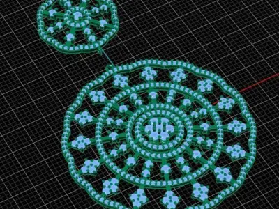 Luxury Diamond Golden Pendant 3D print model