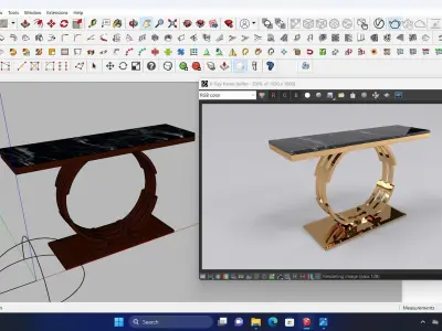 luxury console table round  Free 3D model