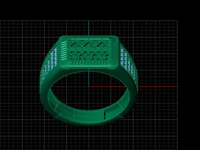 Print Ready STL 3DM  Gents Rings Diamond Men Ring  3D print model 33