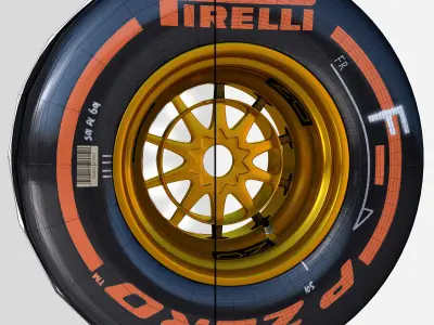 E23 Hard front tyre Low-poly 3D model