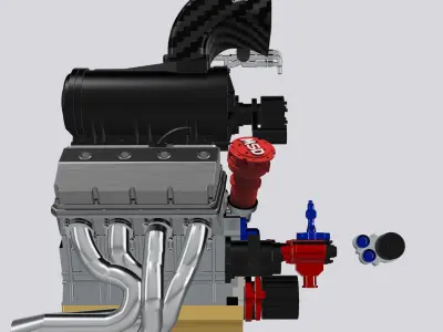 PSI Blown HEMI Outlaw Extreme Motor Complete 3D print model
