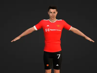 Cristiano Ronaldo - Manchester United Low-poly 3D model