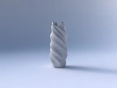 Vase twisted double arc hexagon with twisted diagonal grid pa... 3D print model