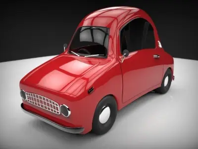 funny cartoon car  Low-poly 3D model