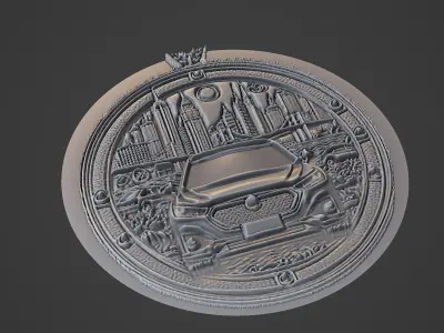 Car Medallion 3D print model 6