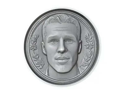Robin van Persie Footballer Medallion 3D print model