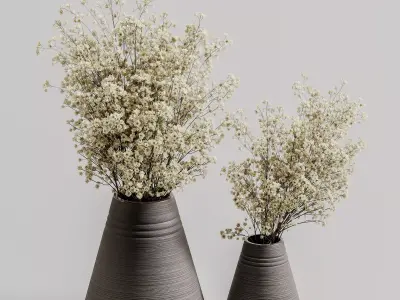 plants bouquet vase 60 3D model