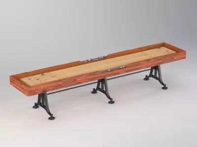 District Eight 12ft Shuffleboard Table 3D model