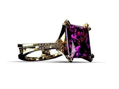 3D model Solitaire Princess-EL Shank-PV 3D print model