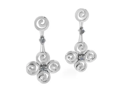 Spiral Earring Ring Set 2410 3D print model