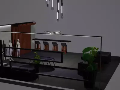 Modern Decor Furnashing Low-poly 3D model