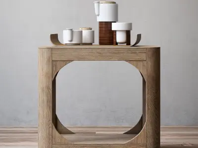 RH Martens square side table 20sq 3D model