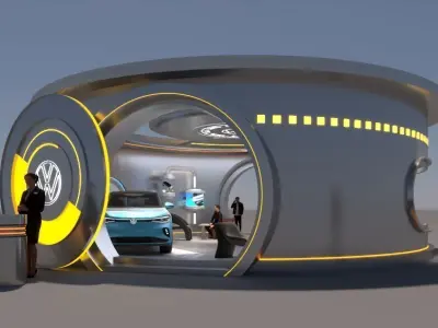 booth exhibition pop up store 3D model