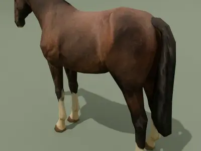 LowPoly Horse C Liver Chestnut Low-poly 3D model