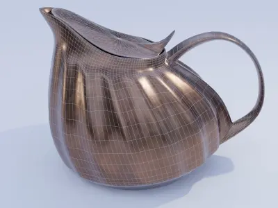 Antique Copper teapot Free 3D model