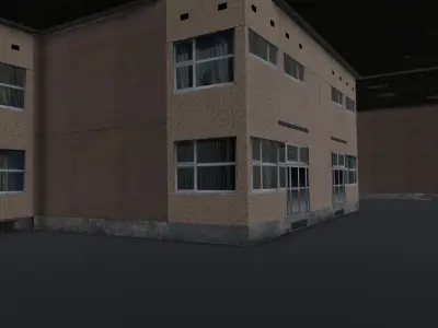 Hospital Building 3D Model Low-poly 3D model