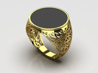 mens signet ring  3D print model