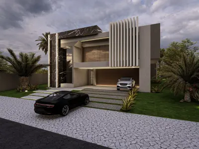 Modern Luxury Villa Exterior Design 3D Model 3D model