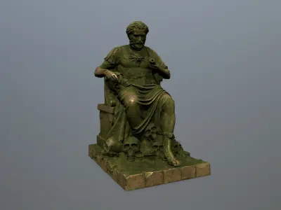 Man Statue Low-poly 3D model 6