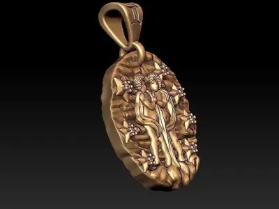 Horoscope Gemini pendant 3D print model
