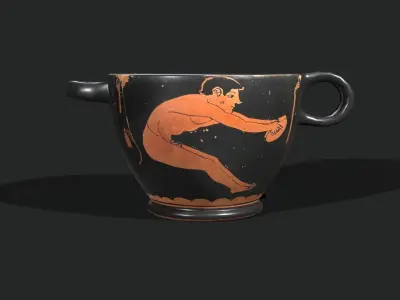 Old antique vase Low-poly 3D model